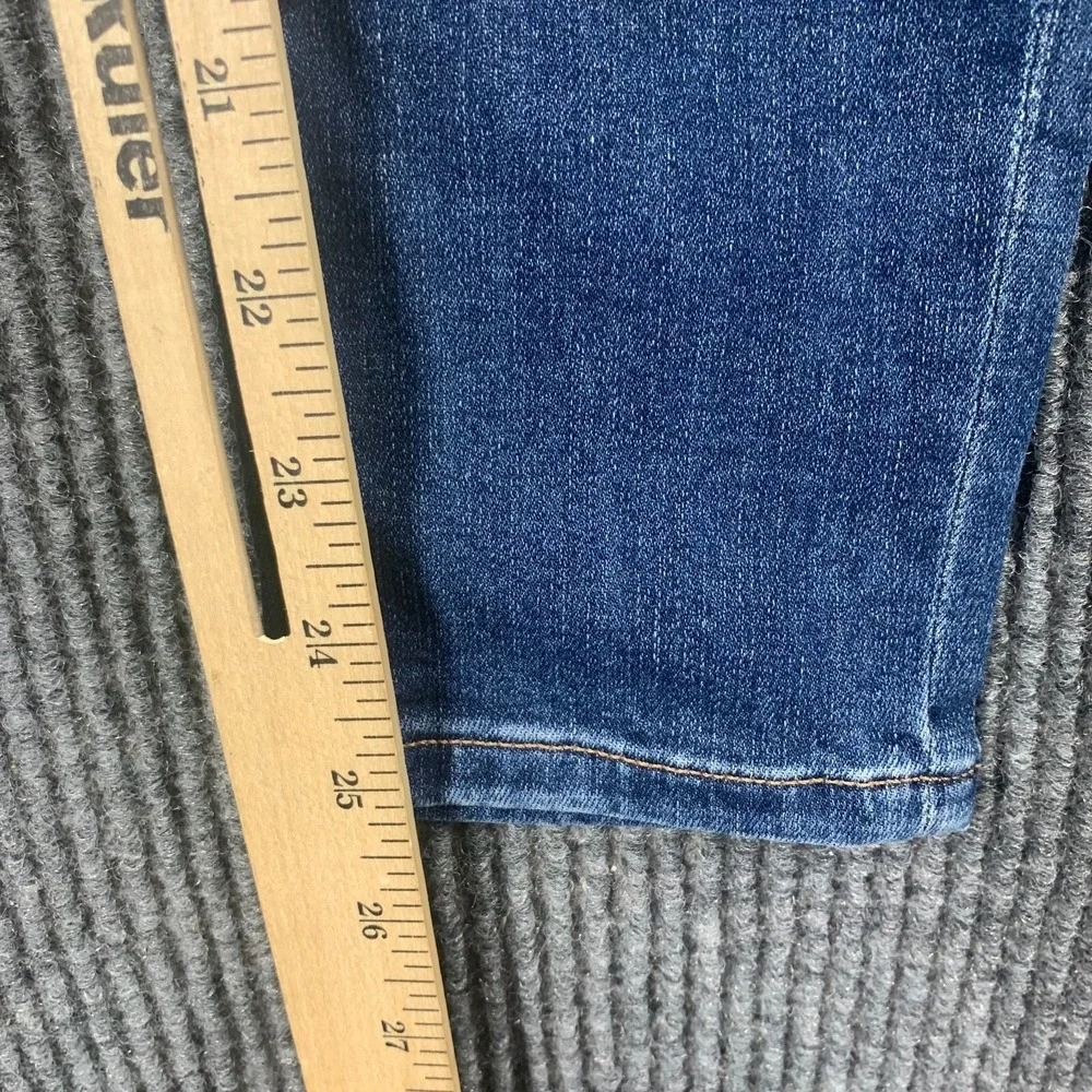 Express Jeans Womens 0 Blue Cropped‎ Skinny High Rise Ripped Distressed 28x25